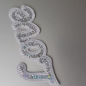 SPARKLE SEQUINS LOVE IRON ON PATCH